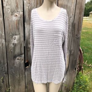 Prana Long Sleeve Tee Shirt Size large Blk/Grey